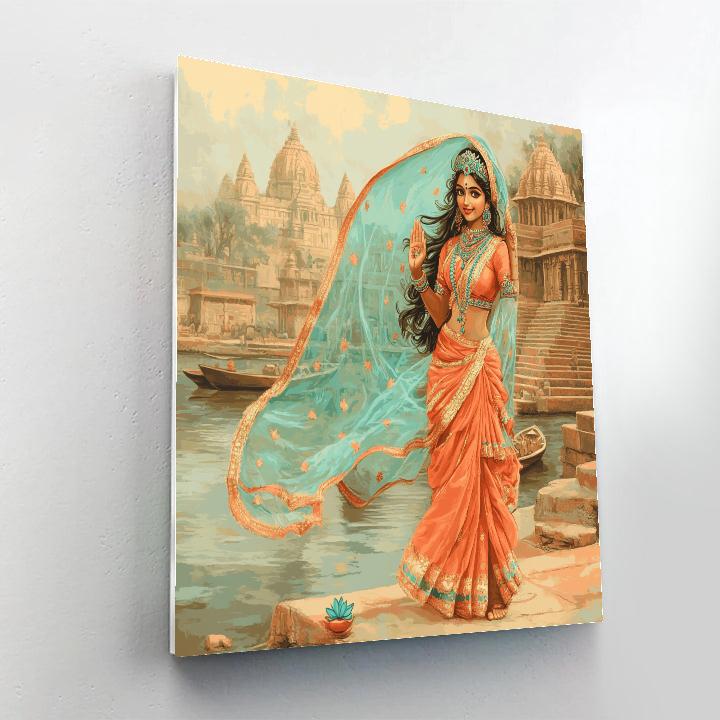 Riverbank Parvati With Protective Veil Paint by numbers kits