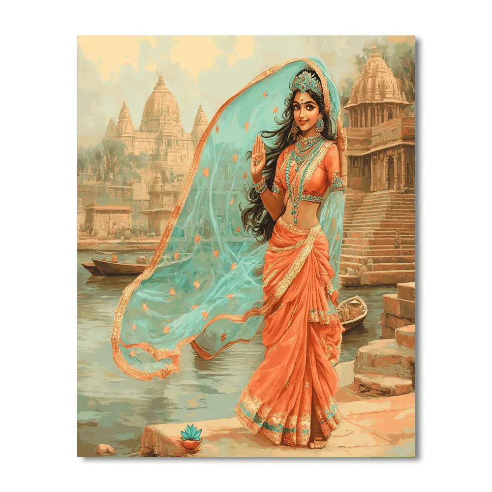 Riverbank Parvati With Protective Veil Paint by numbers kits