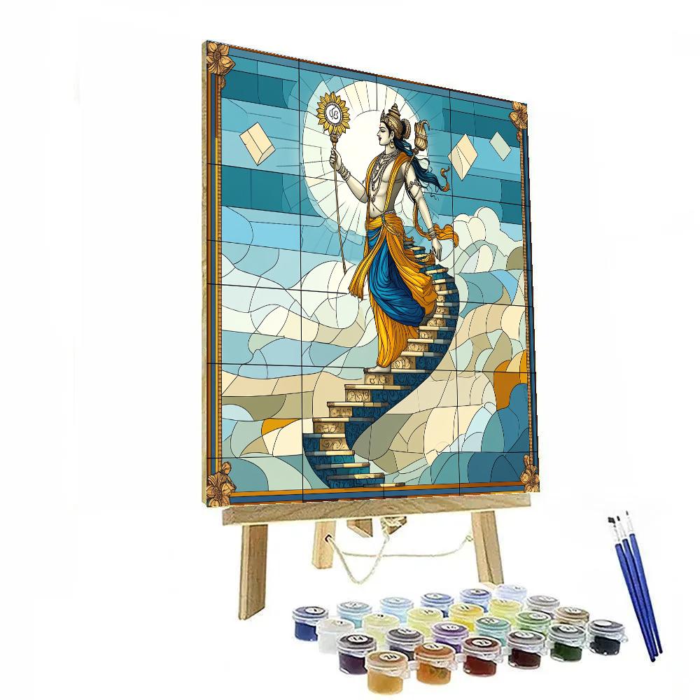 Vishnu And The Spiral Stair Of Dharma Number painting