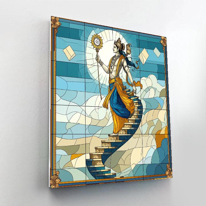 Vishnu And The Spiral Stair Of Dharma Number painting