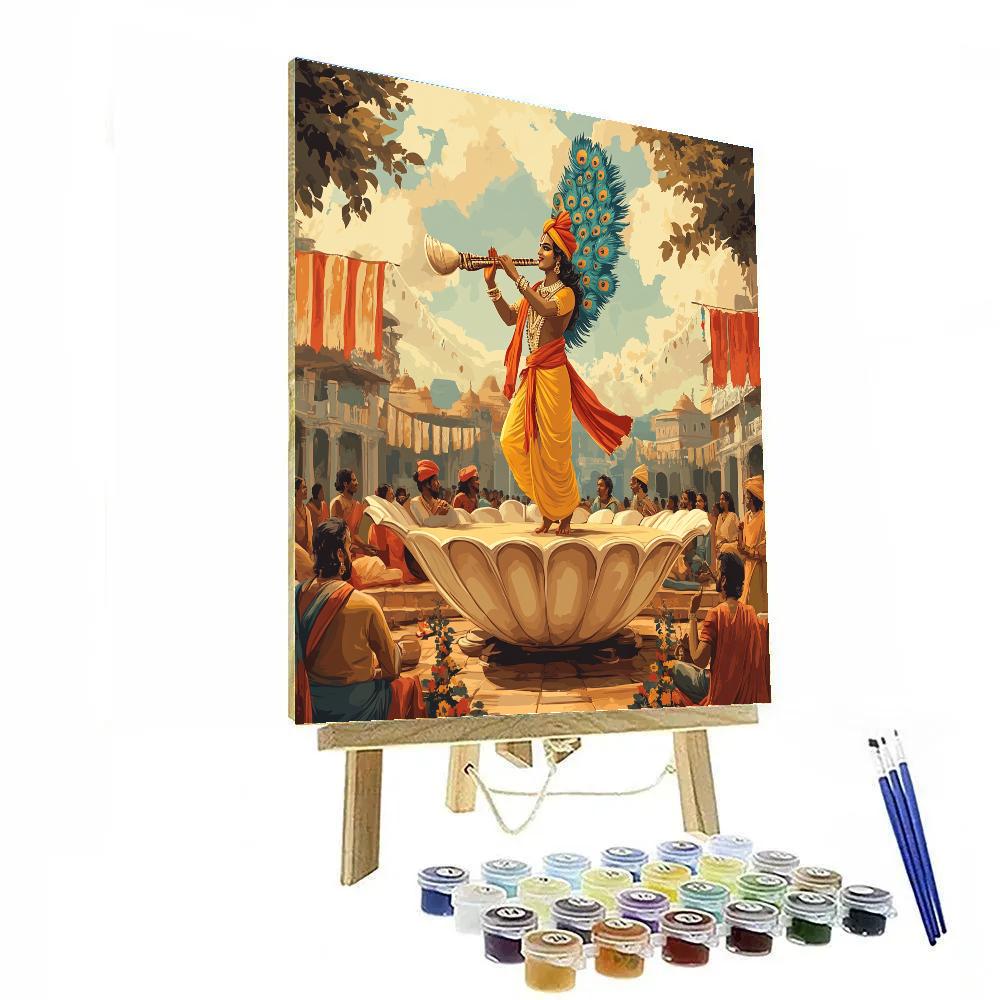 Krishna And The Storytelling Conch Shell Stage paint by number