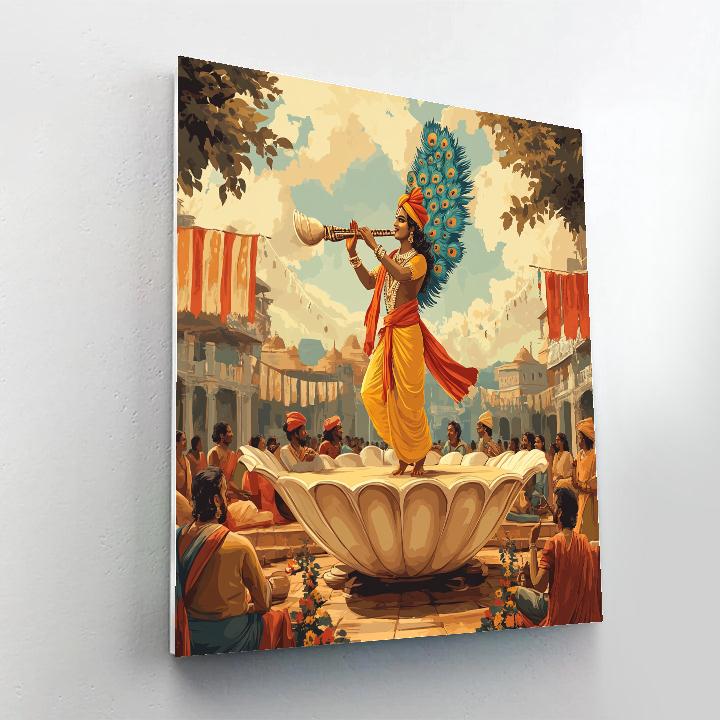 Krishna And The Storytelling Conch Shell Stage paint by number