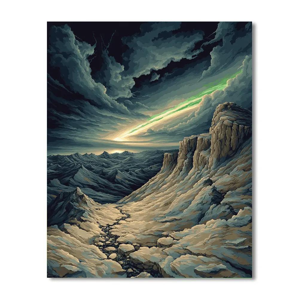 Francisco Goya Inspired Rift Valley Under A Bruised Aurora Paint by numbers kits