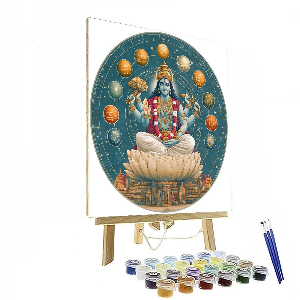 Vishnu Hosting The Harmony Of The Nine Planets paint by number