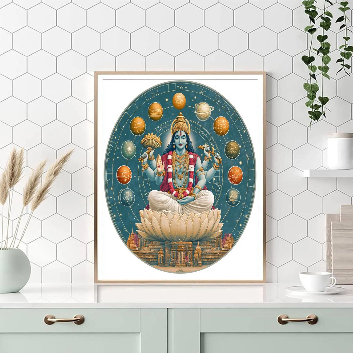 Vishnu Hosting The Harmony Of The Nine Planets paint by number