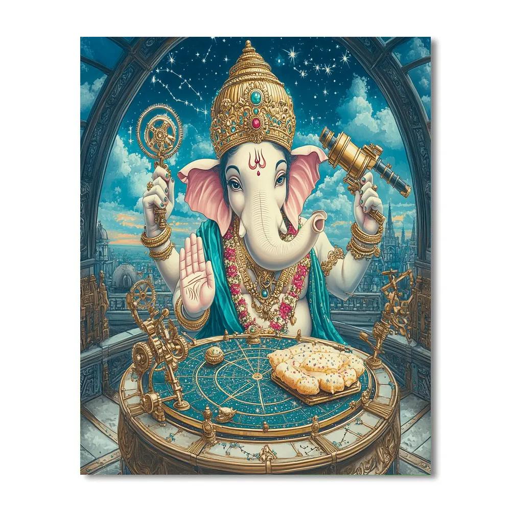 Clockwork Observatory Ganesha Painting by numbers kit