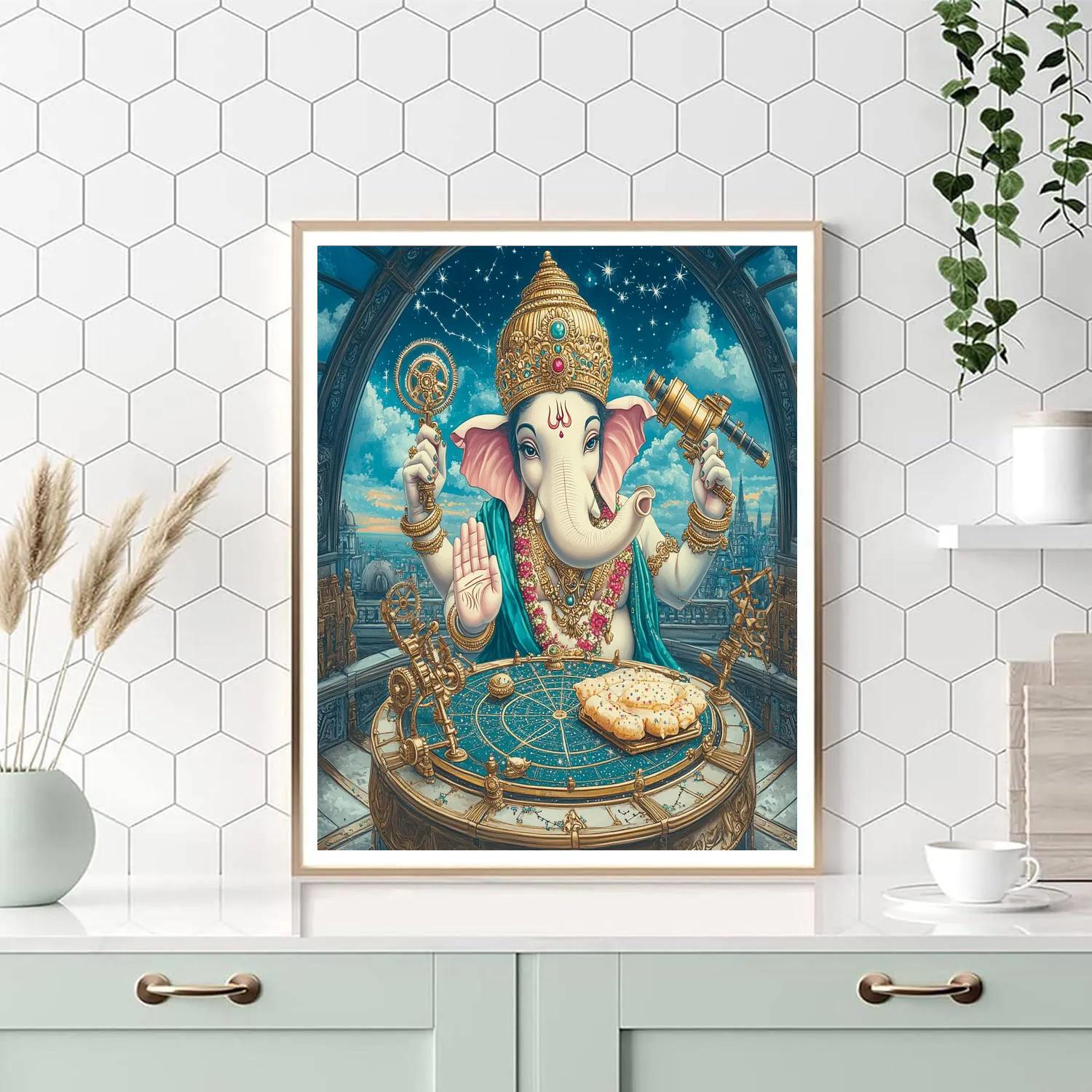 Clockwork Observatory Ganesha Painting by numbers kit