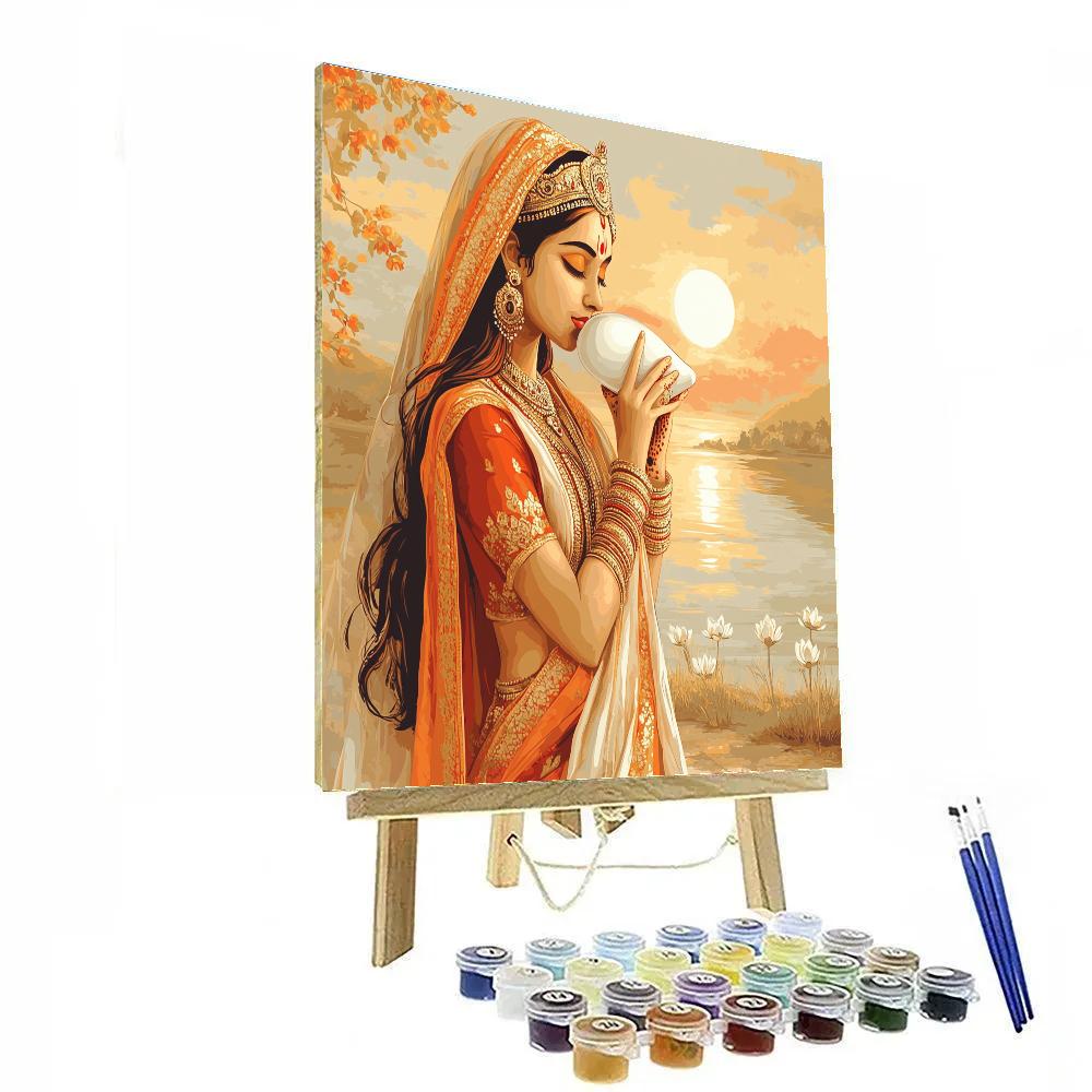 Parvati Sunrise Conch Offering Numbered painting kits
