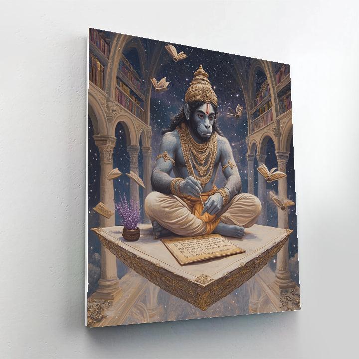 Hanuman Script Scholar In A Floating Library Painting by numbers kit