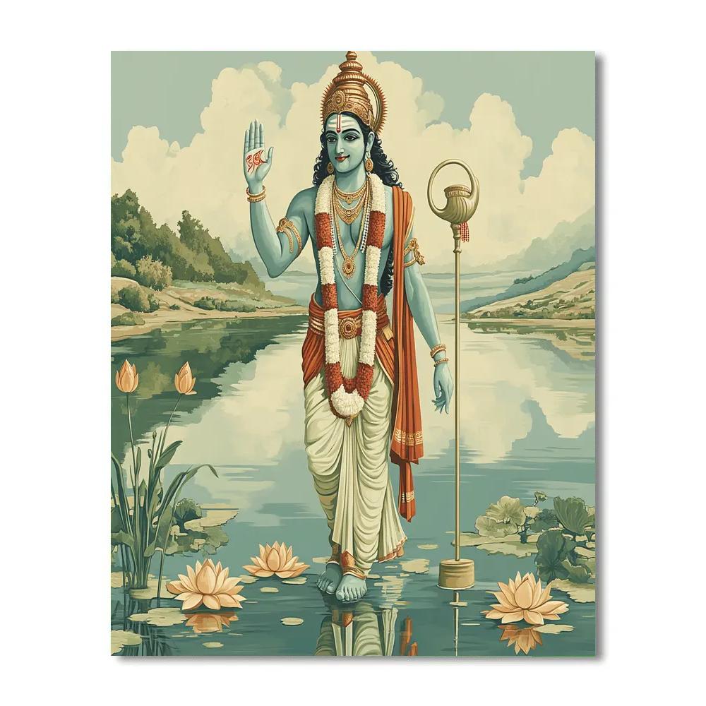 Vishnu In The Mirror Lake Of Many Avatars paint by numbers