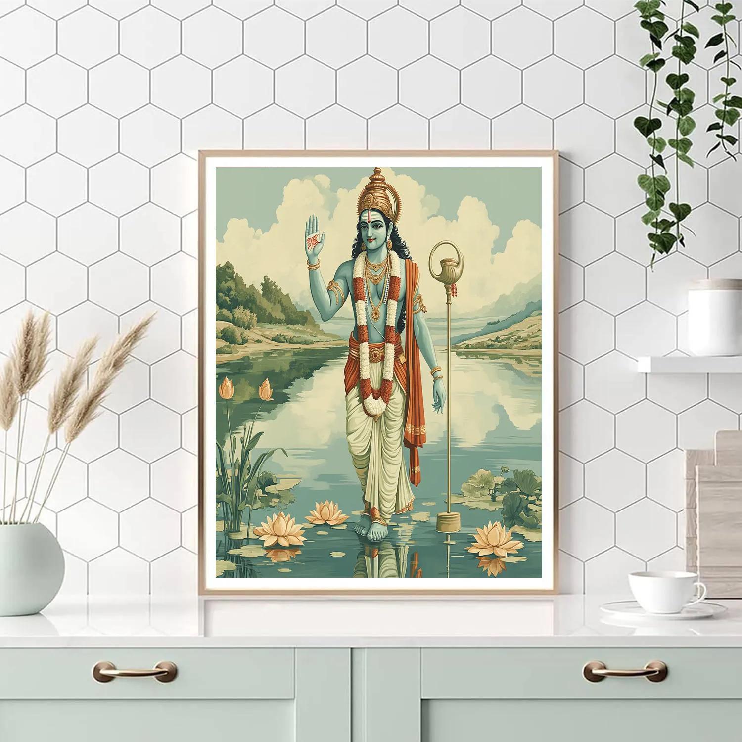 Vishnu In The Mirror Lake Of Many Avatars paint by numbers