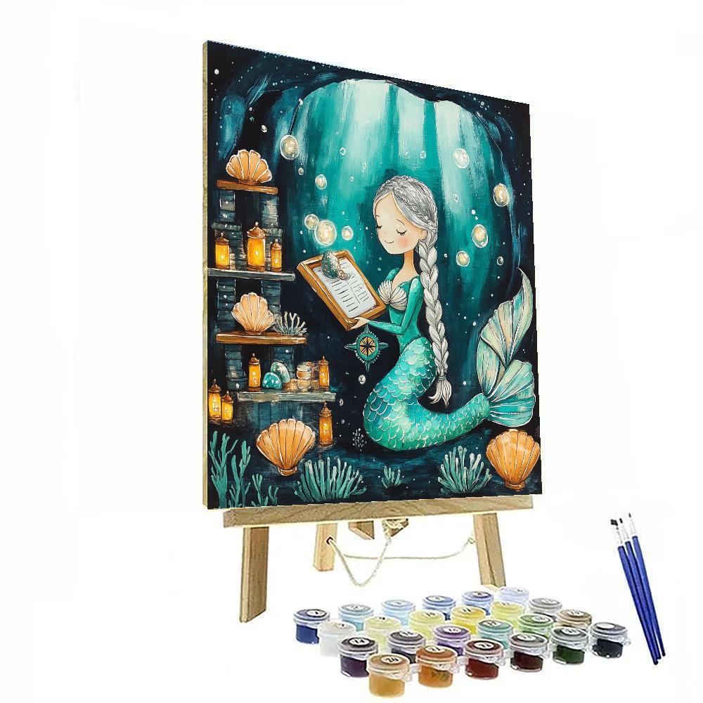 Mermaid Cartographer Of The Tidal Library paint by number