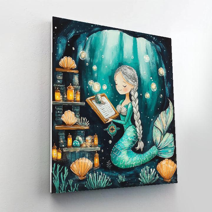 Mermaid Cartographer Of The Tidal Library paint by number