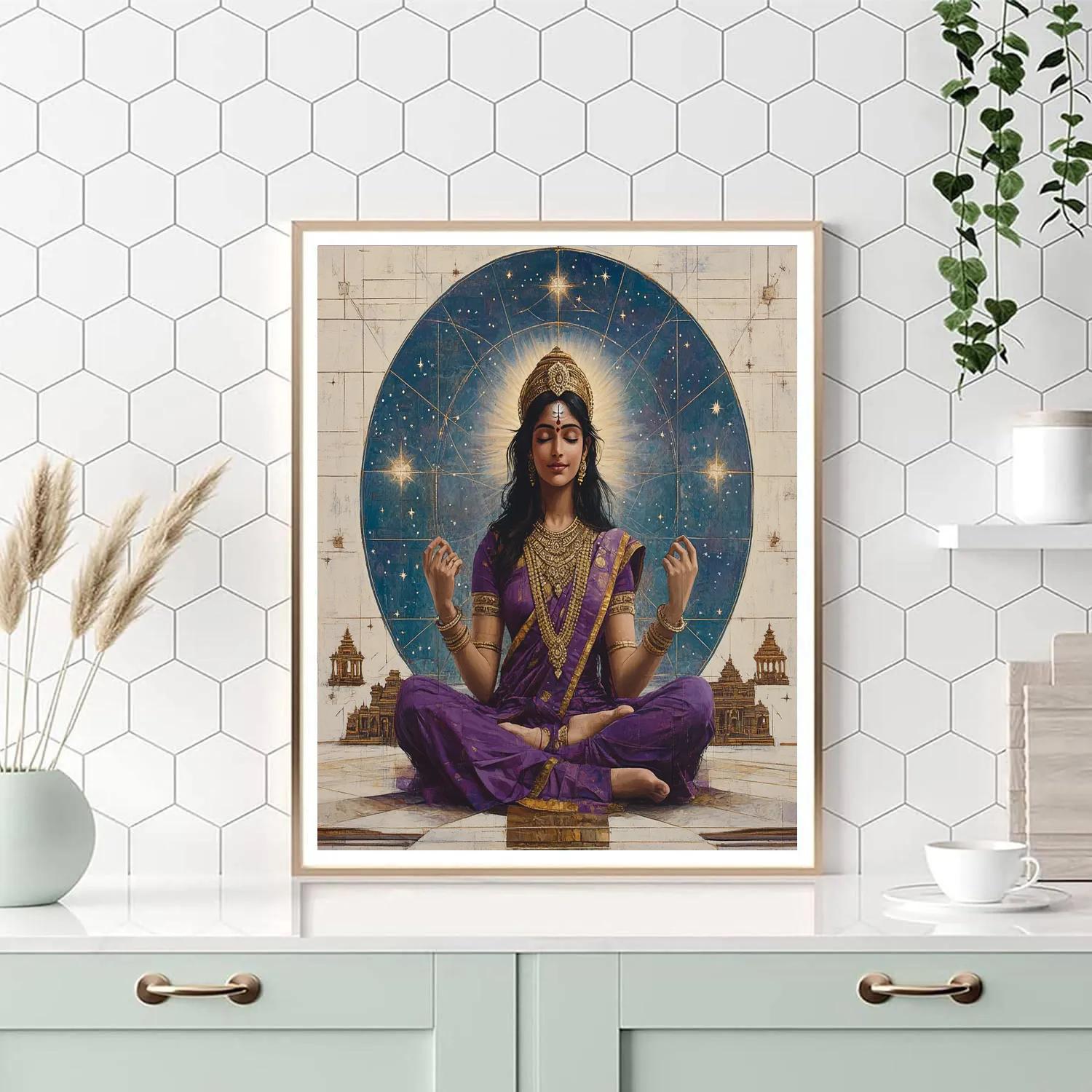 Parvati In Star Mandala Sanctuary Number painting