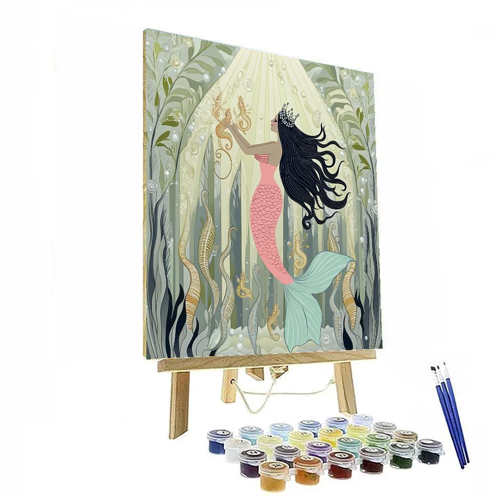 Moonlit Kelp Cathedral With Mermaid Choir Number painting