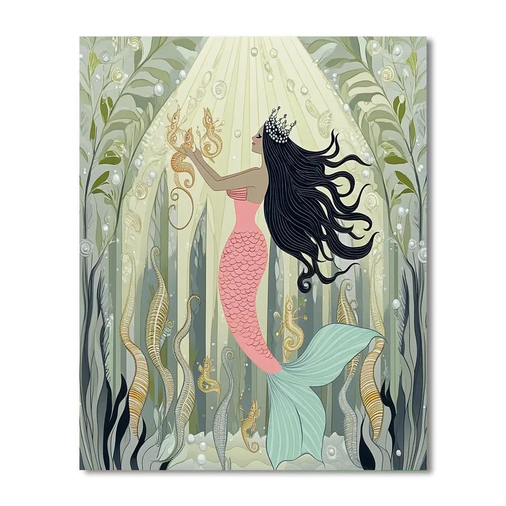 Moonlit Kelp Cathedral With Mermaid Choir Number painting