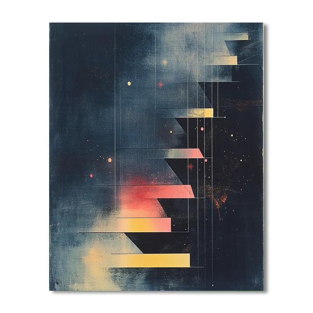 Paul Klee Inspired Nocturne Of Laddered Stars Paint by numbers art