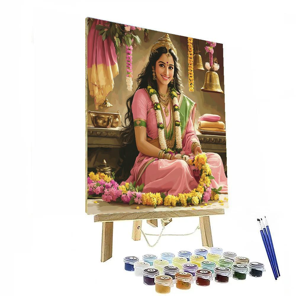 Parvati Festival Garland Weaving Number painting