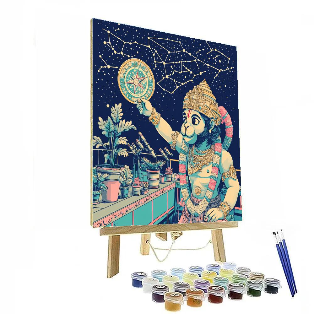 Hanuman Star Map Navigator At Rooftop Observatory Painting by numbers kit