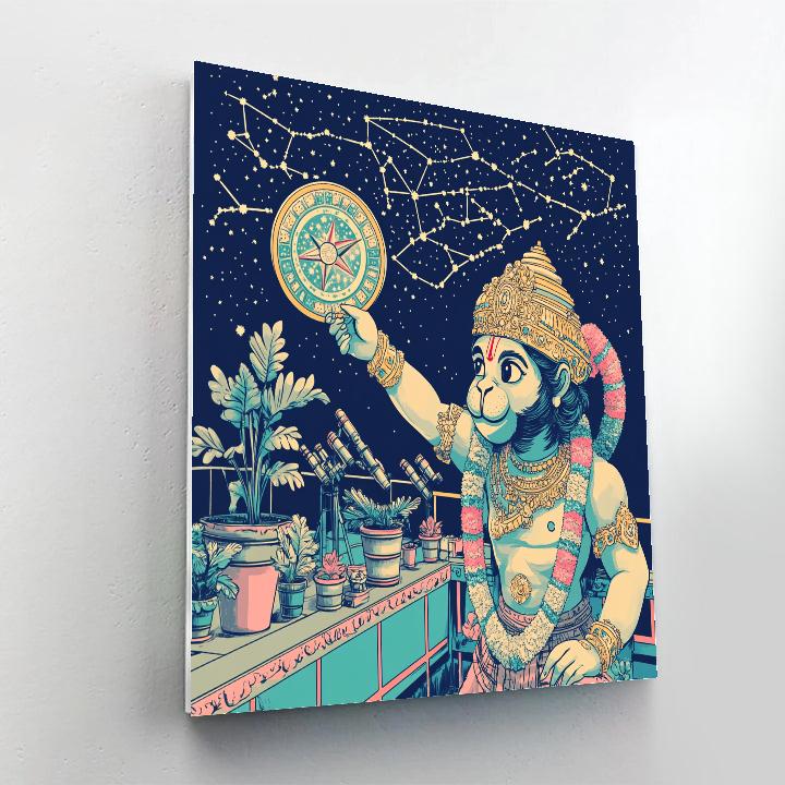 Hanuman Star Map Navigator At Rooftop Observatory Painting by numbers kit