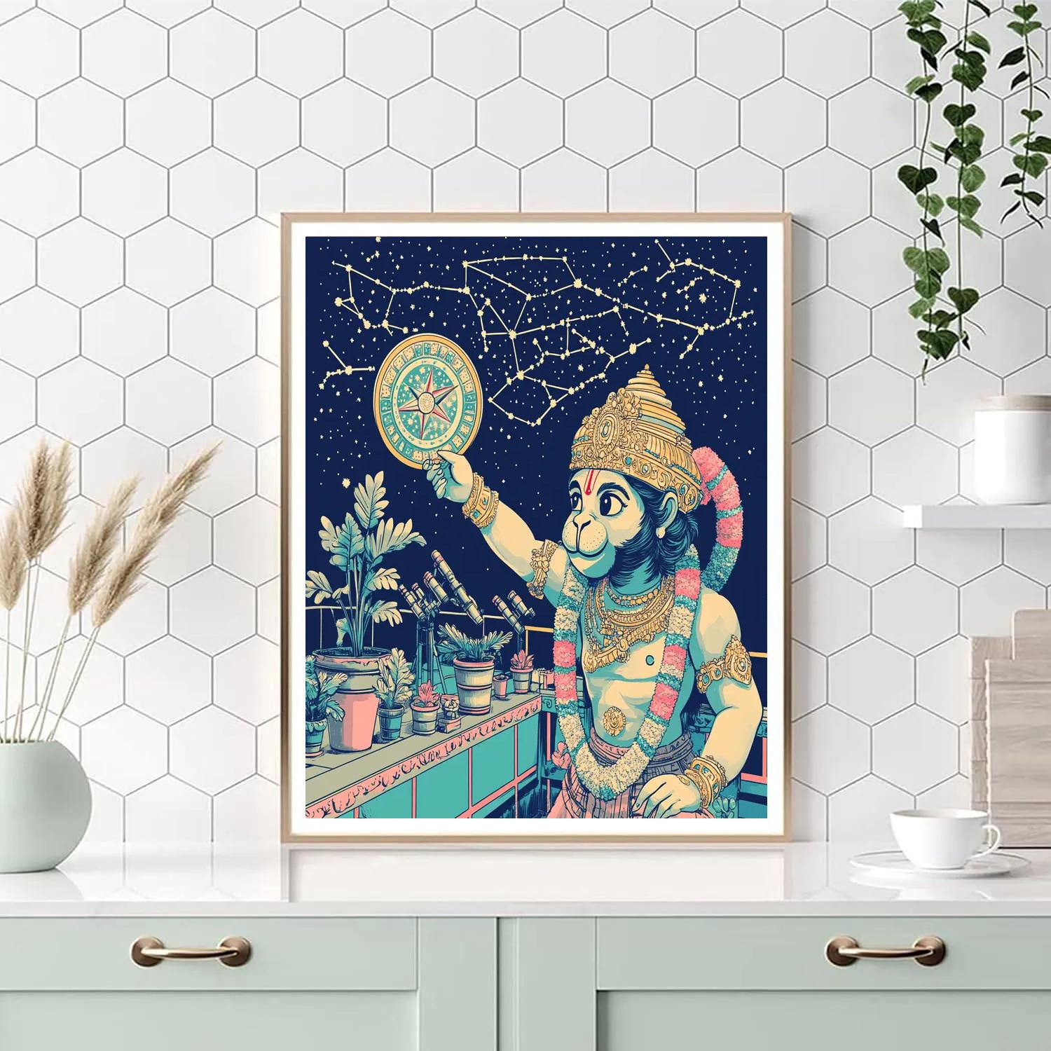 Hanuman Star Map Navigator At Rooftop Observatory Painting by numbers kit