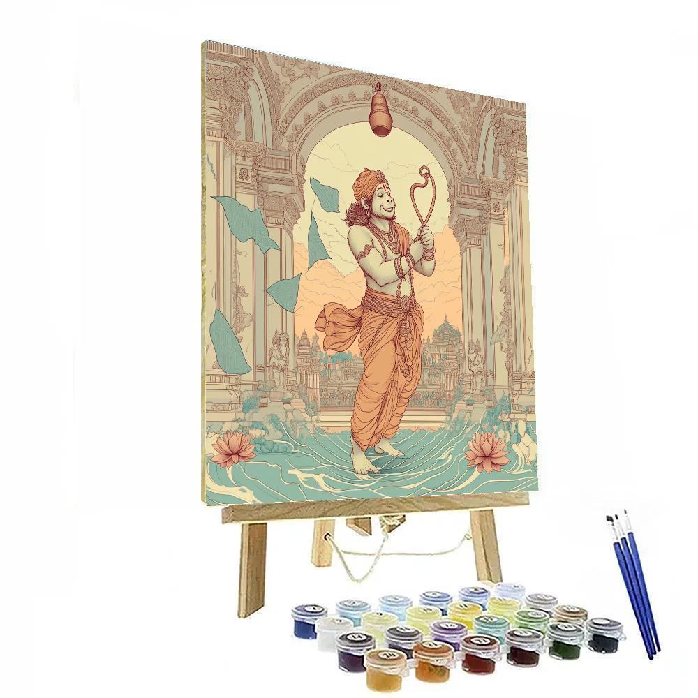 Hanuman Temple Bell Ringer At Dawn Number painting