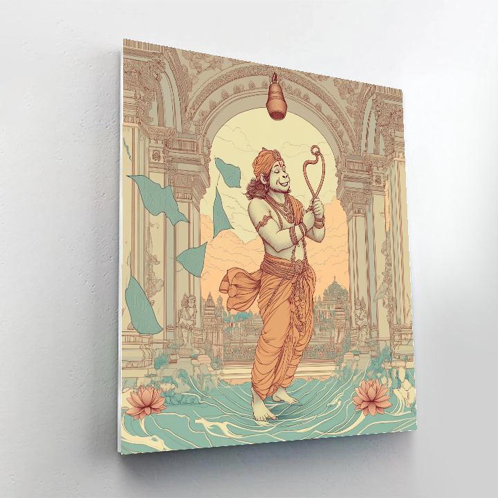 Hanuman Temple Bell Ringer At Dawn Number painting