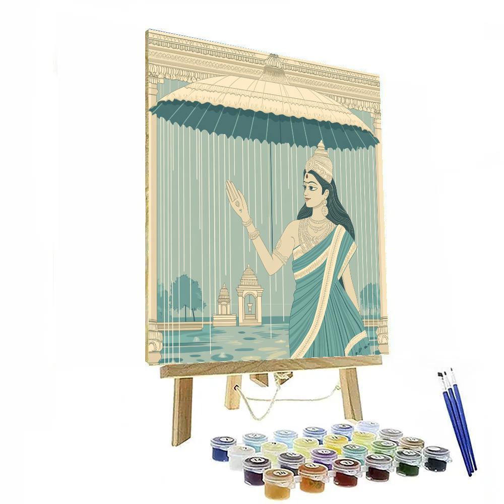 Parvati Rain Season Umbrella Blessing Paint by numbers kits