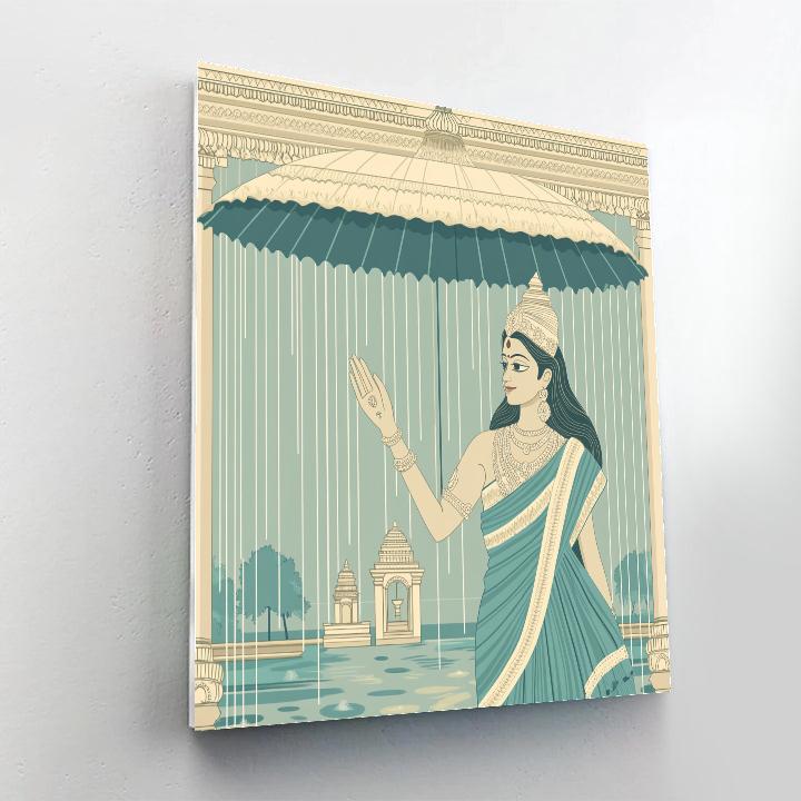 Parvati Rain Season Umbrella Blessing Paint by numbers kits