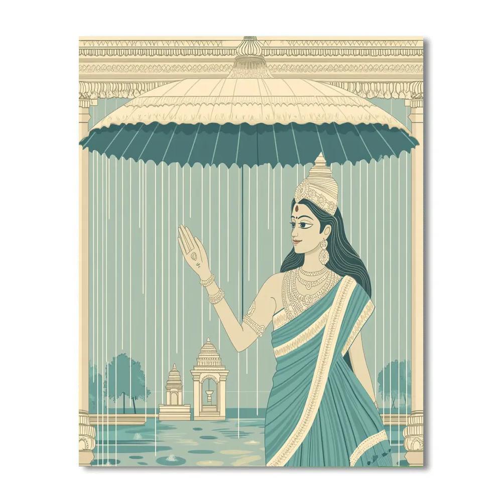 Parvati Rain Season Umbrella Blessing Paint by numbers kits