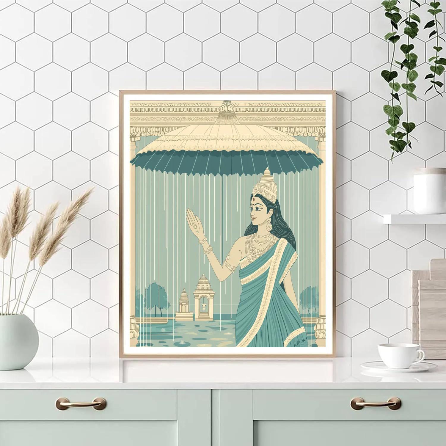 Parvati Rain Season Umbrella Blessing Paint by numbers kits