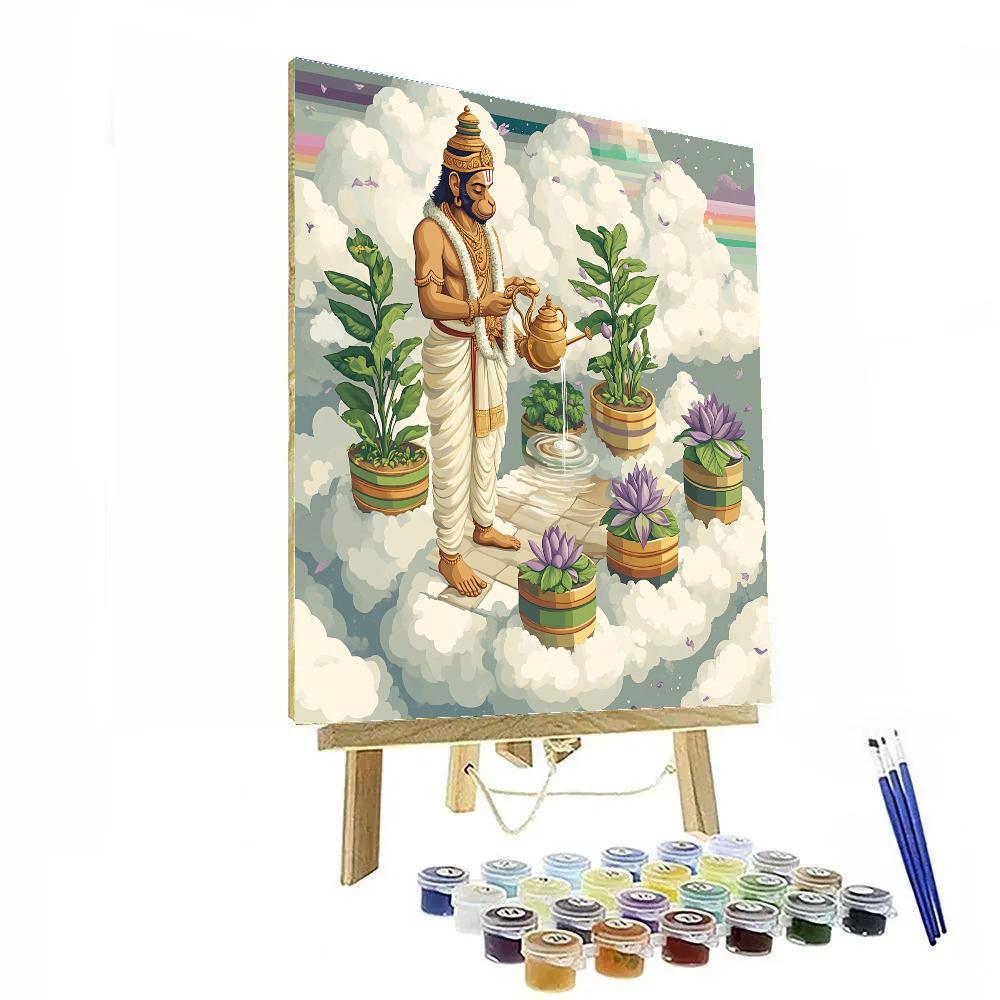 Hanuman Cloud Garden Watering Ritual paint by number