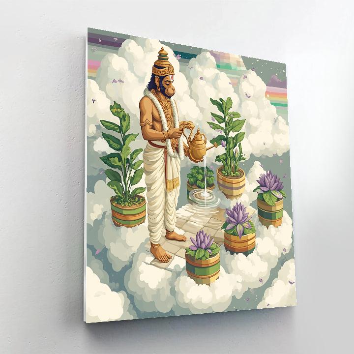 Hanuman Cloud Garden Watering Ritual paint by number