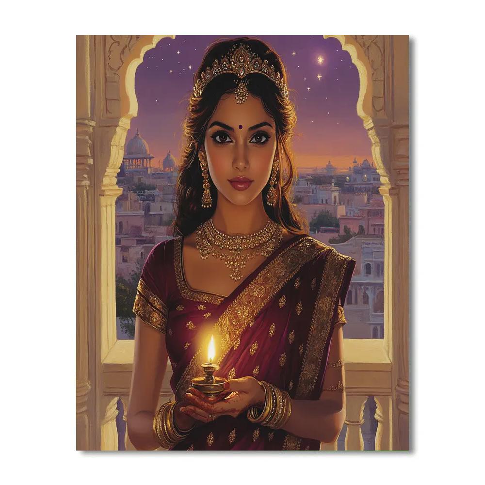 Parvati Palace Balcony Evening Prayer Numbered painting kits