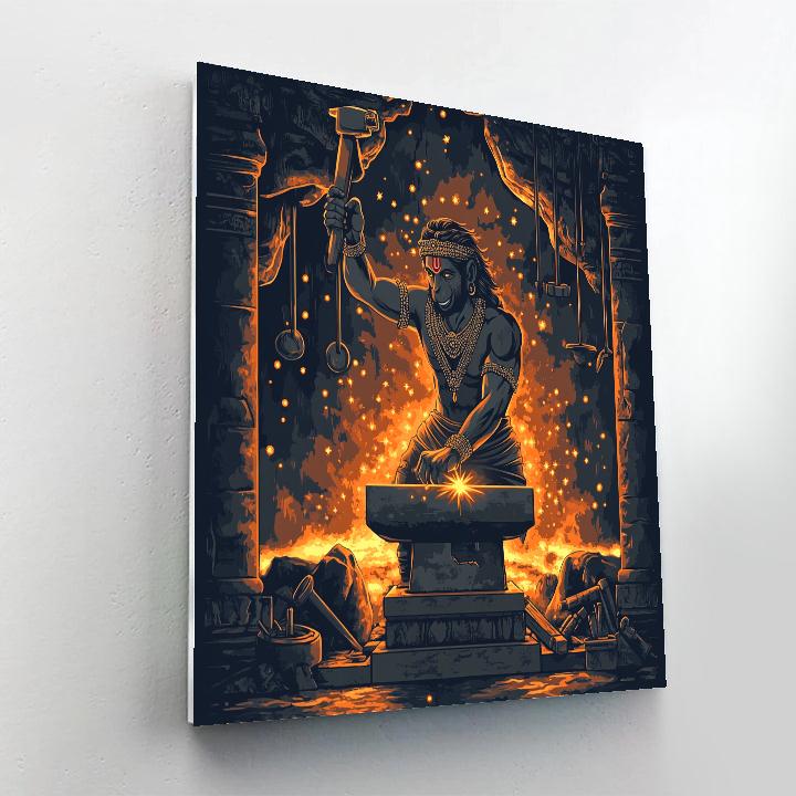 Hanuman Artisan Gada Forge In Volcanic Workshop DIY paint by numbers