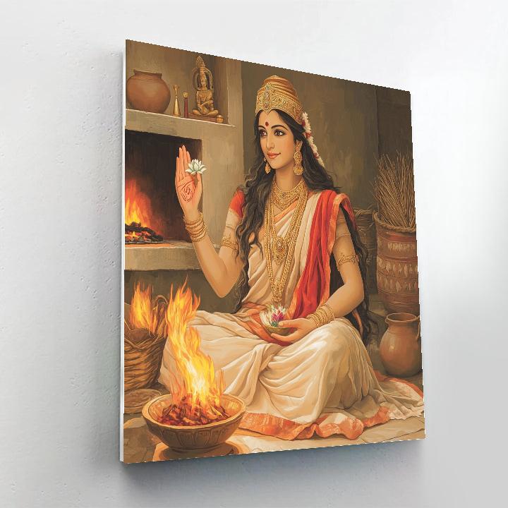 Parvati Cottage Hearth Protection Number painting