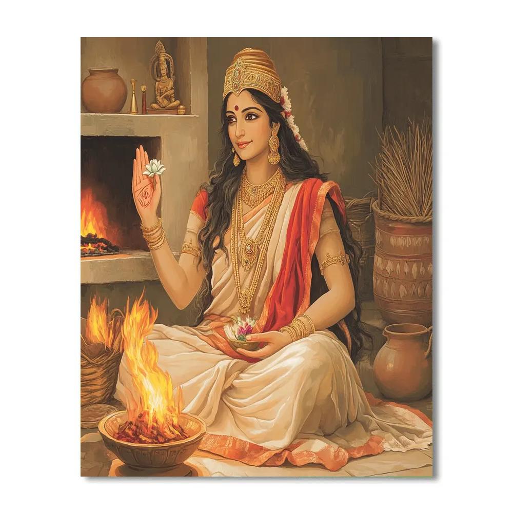 Parvati Cottage Hearth Protection Number painting
