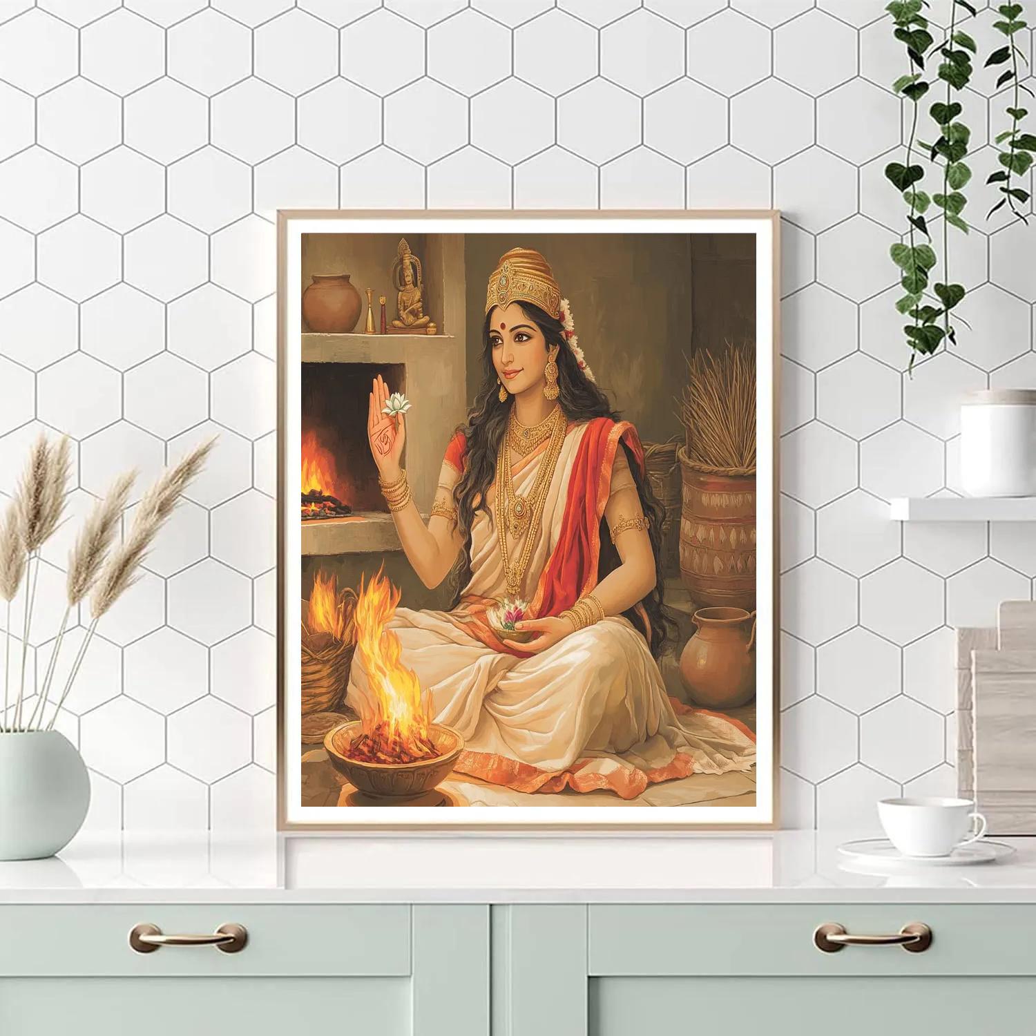 Parvati Cottage Hearth Protection Number painting