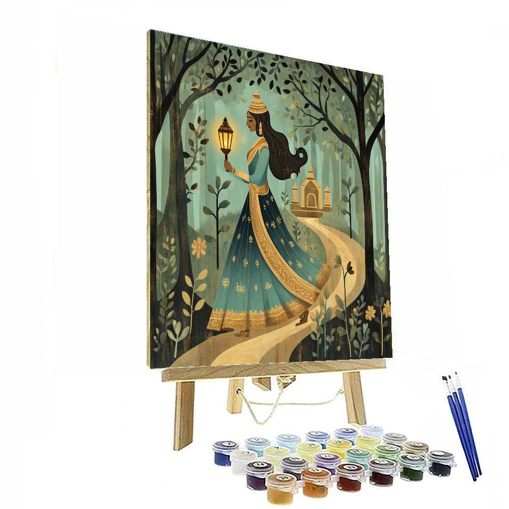 Parvati Forest Path Lantern Guide Paint by numbers art