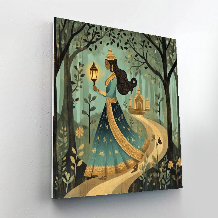 Parvati Forest Path Lantern Guide Paint by numbers art