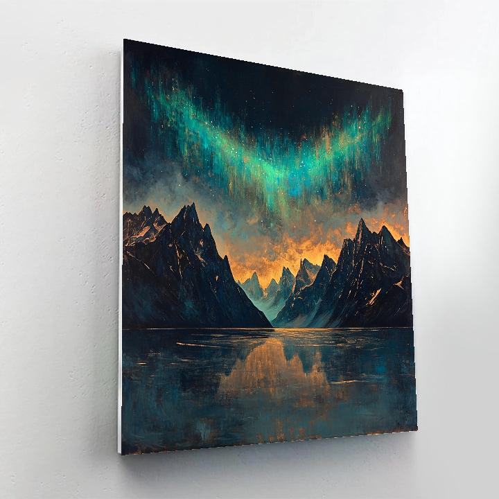 Frederick Varley Inspired Aurora Crown Over Silent Fjord painting number kit