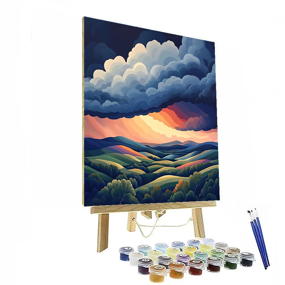 Frederick Varley Inspired Storm Break Through Sapphire Highlands Paint by numbers art