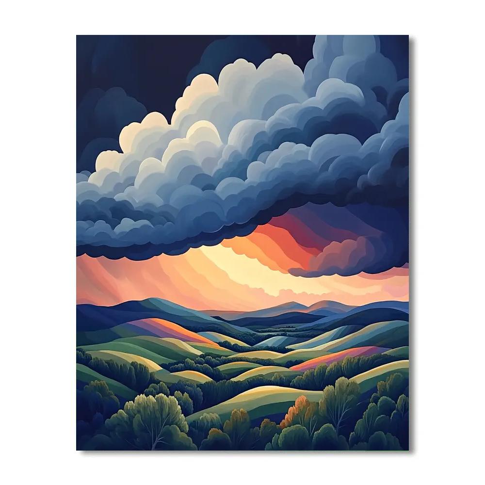 Frederick Varley Inspired Storm Break Through Sapphire Highlands Paint by numbers art