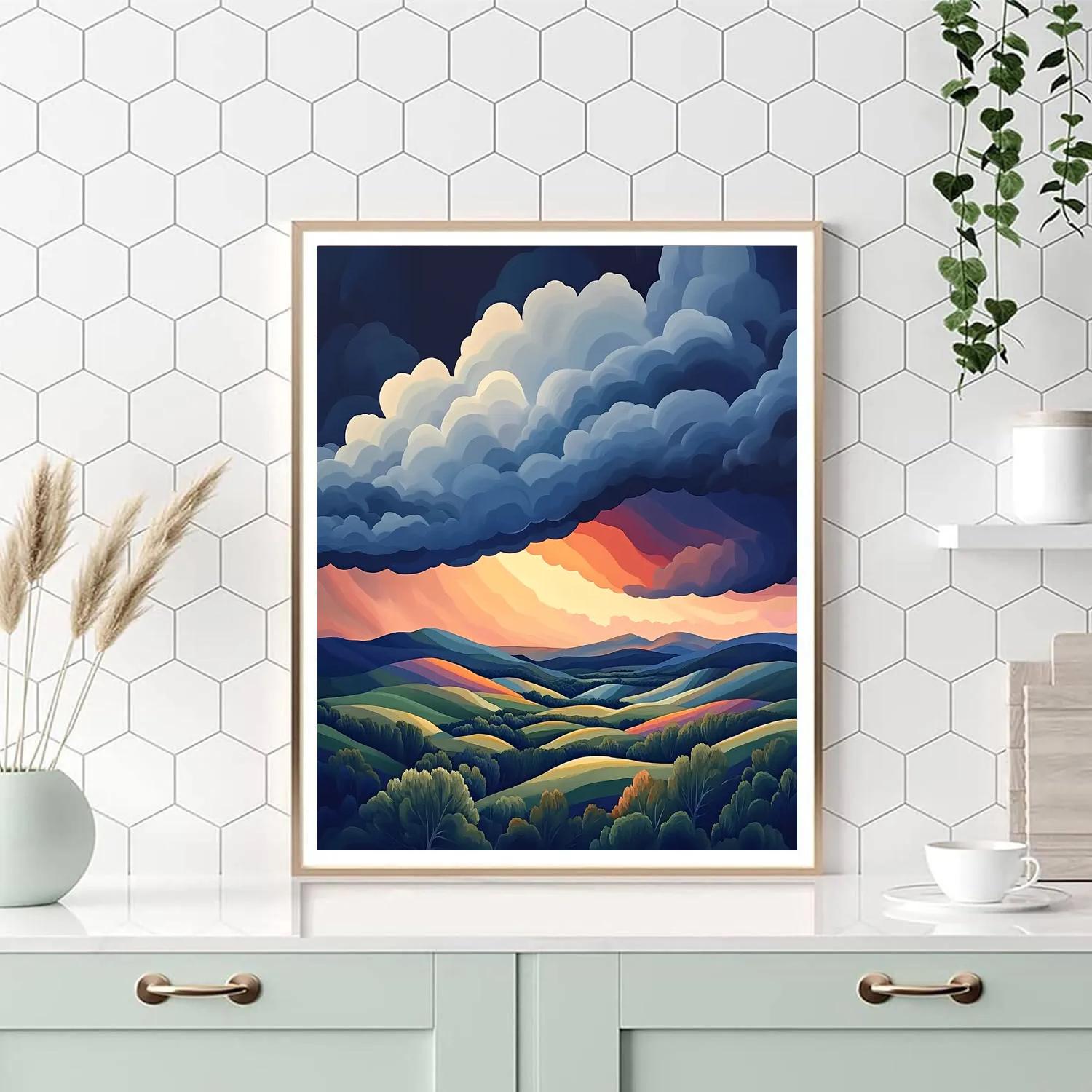 Frederick Varley Inspired Storm Break Through Sapphire Highlands Paint by numbers art