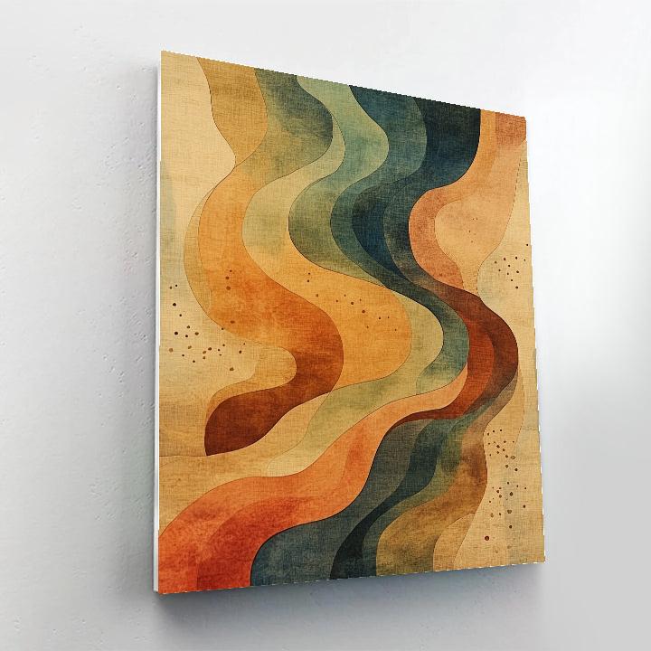 Nandalal Bose Inspired Monsoon Raga Of Abstract River Lines paint by number