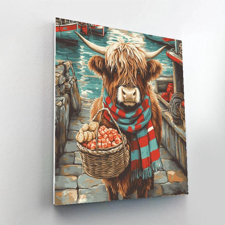 Highland Cow Harbor Market Helper paint by color