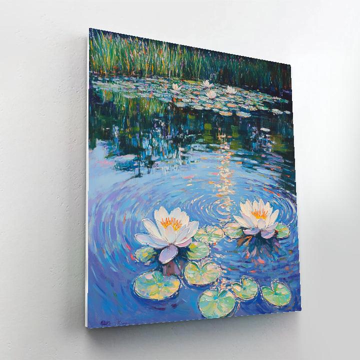 Claude Monet Inspired April Rain Over Lily Ponds At Giverny DIY paint by numbers