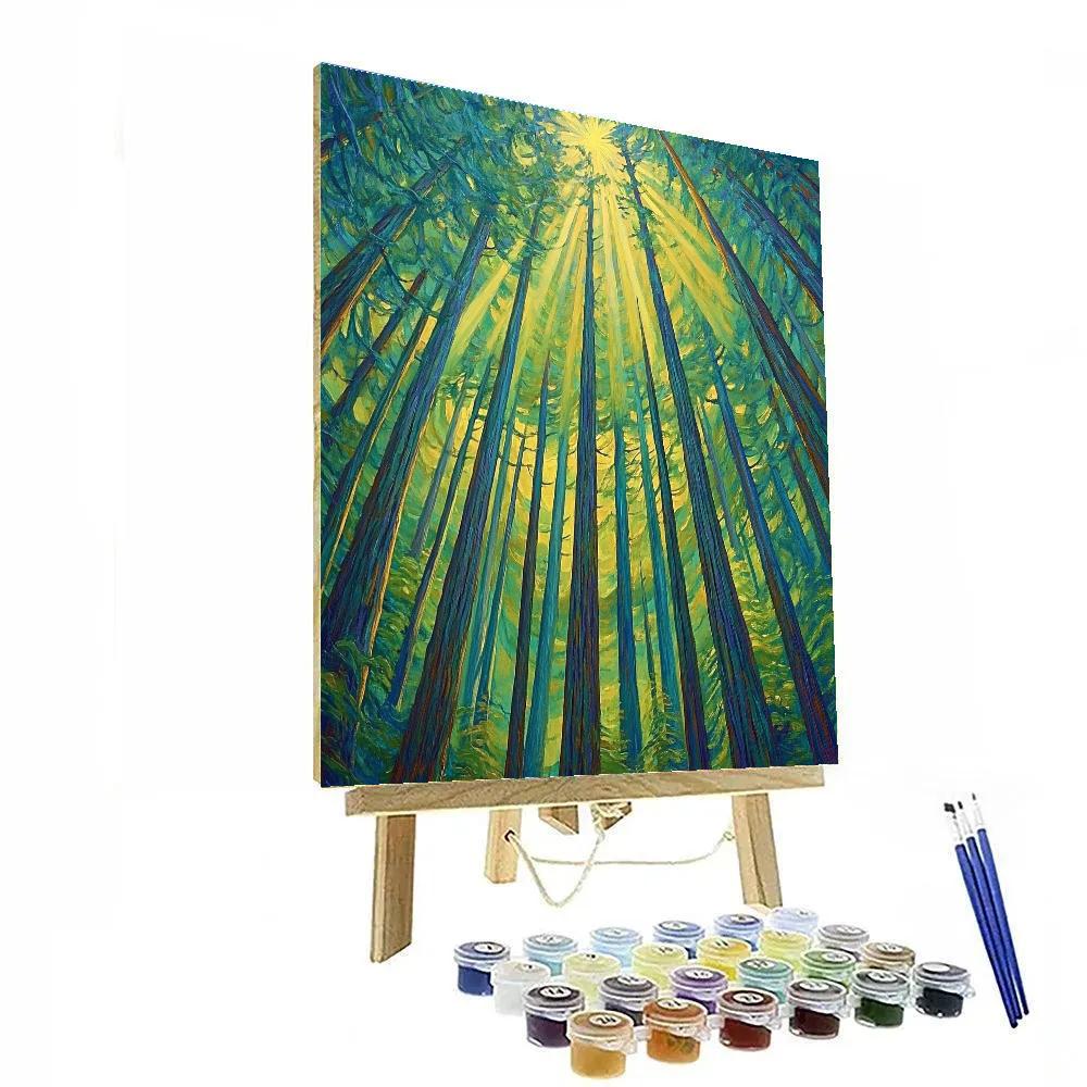 Emily Carr Inspired Cathedral Cedar Vortex Paint by numbers art