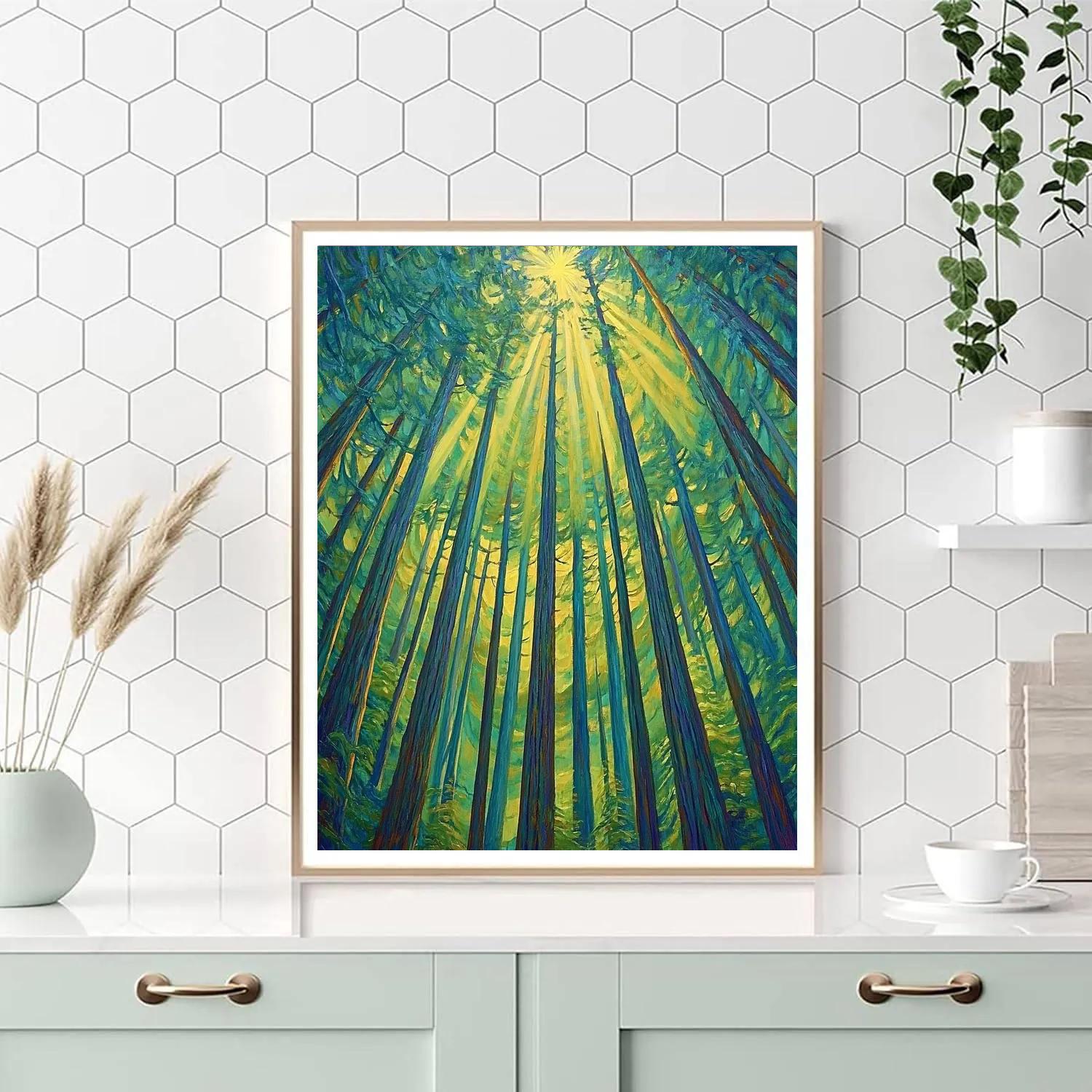 Emily Carr Inspired Cathedral Cedar Vortex Paint by numbers art