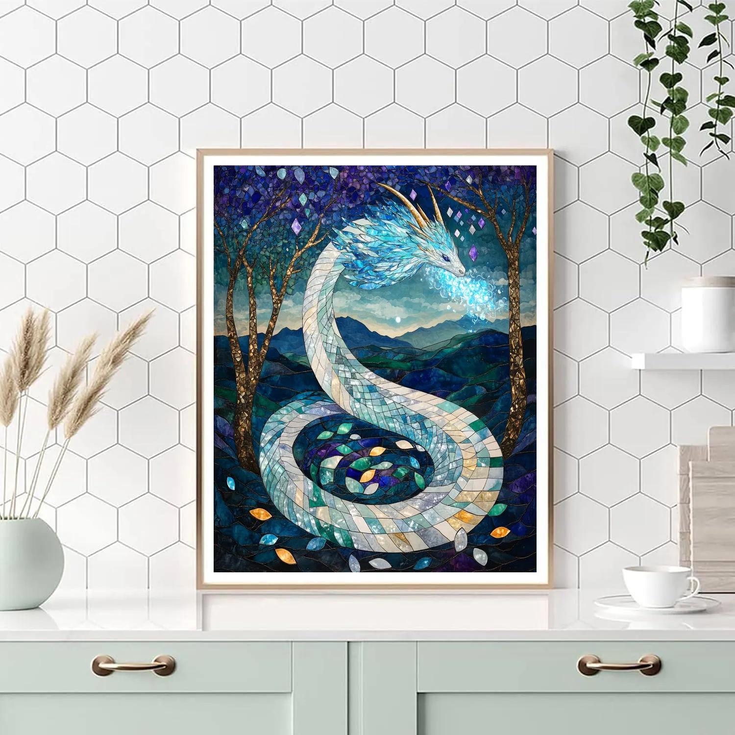 Dragon Lattice Of The Glass Orchard painting number kit